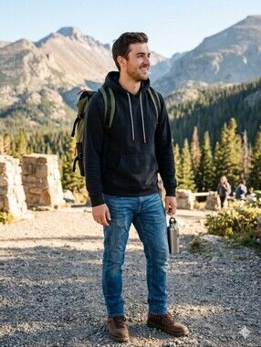 Topo Men's Black Hooded Pullover Sweatshirt